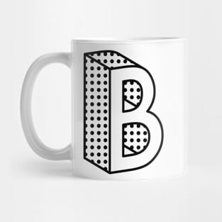 3D Ben Day Dot Isometric Letter B Mug